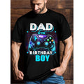 Birthday Boy Dad Matching Video Game Birthday Party T-shirt Men's Graphic Humor Fun T-shirt, Short Sleeve Novelty T-shirt...