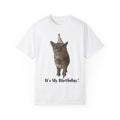Birthday Cat T-shirt, Fun Pet Apparel, Unique Gift for Cat Lovers, Party Outfit, Unisex T-Shirt Casual Cotton Fabric Man...
