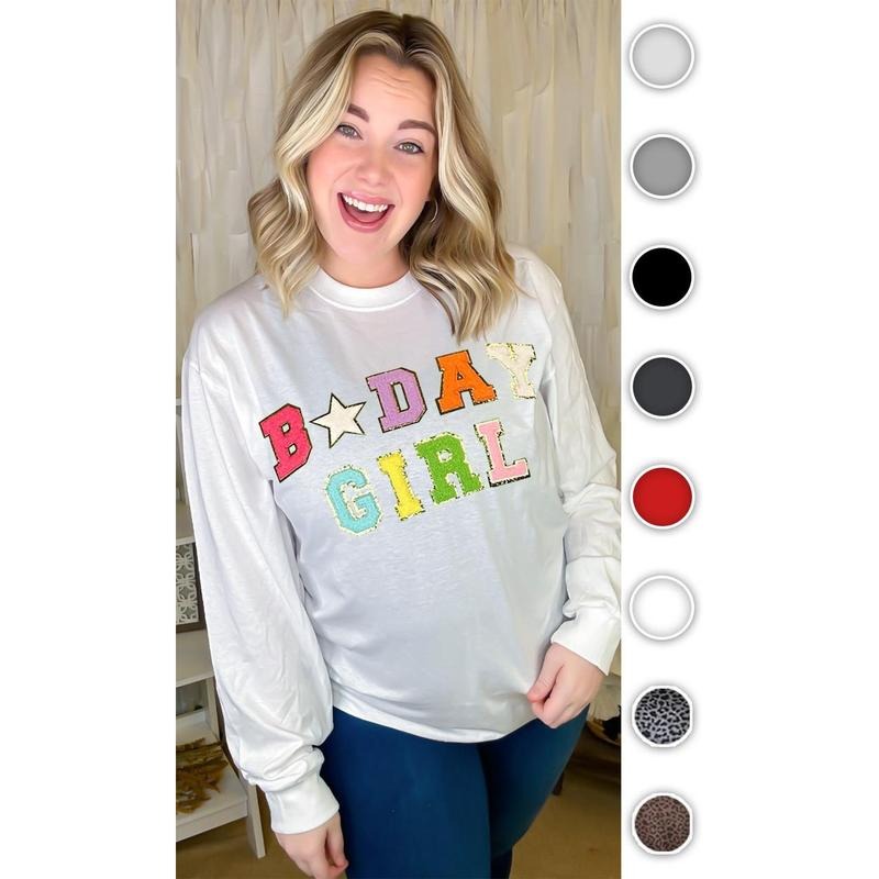 Birthday Girl Ideal Chenille Long Sleeve T-Shirts, Hoodie, Sweatshirt | GrindPrints.com