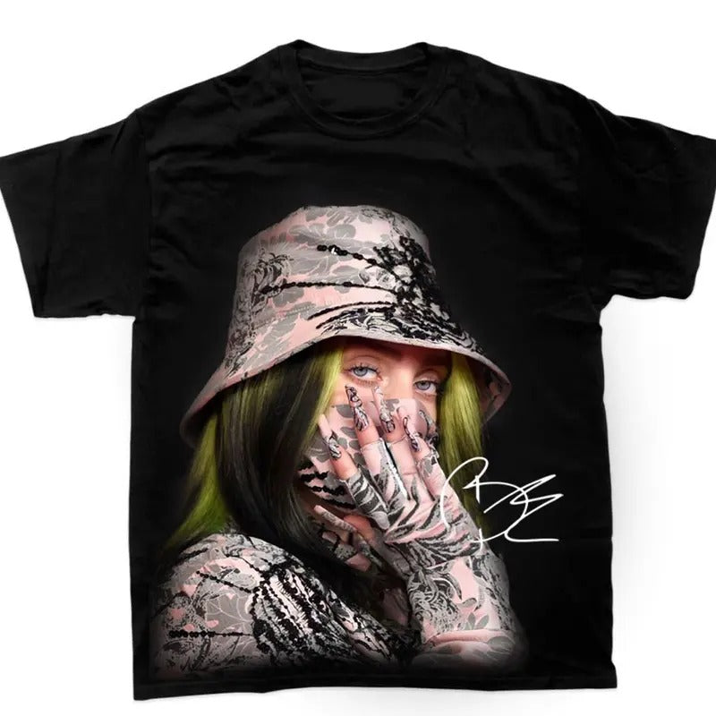 Black Billieee Green Hair Graphic T-Shirt Gift Shirt For Fans Hoodie, Sweatshirt | GrindPrints.com