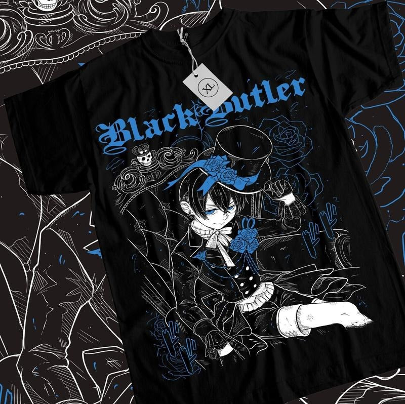 Black Butler T-Shirt S-4XL Sebastian Ciel Toboso Yana Kawai Anime Tee Shirt Tshirt S-4XL Hoodie, Sweatshirt | GrindPrints.com