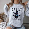 Black Cat Social Club Halloween Crewneck Sweatshirt T-Shirts, Hoodie | GrindPrints.com