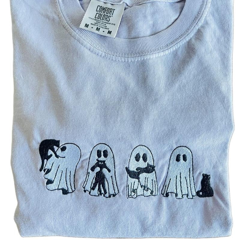 Black Cat Spooky comfort colors  T-Shirt for Women - Halloween Shirt - Womenswear, Top Hoodie, Sweatshirt | GrindPrints.com