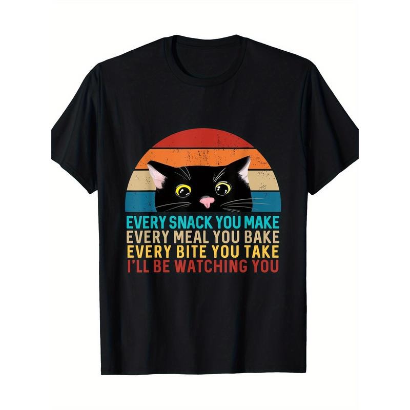Black Cat Themed Every Snack You Make Retro Peeking Cat T-Shirt 100%cotton Made in USA Hoodie, Sweatshirt | GrindPrints.com