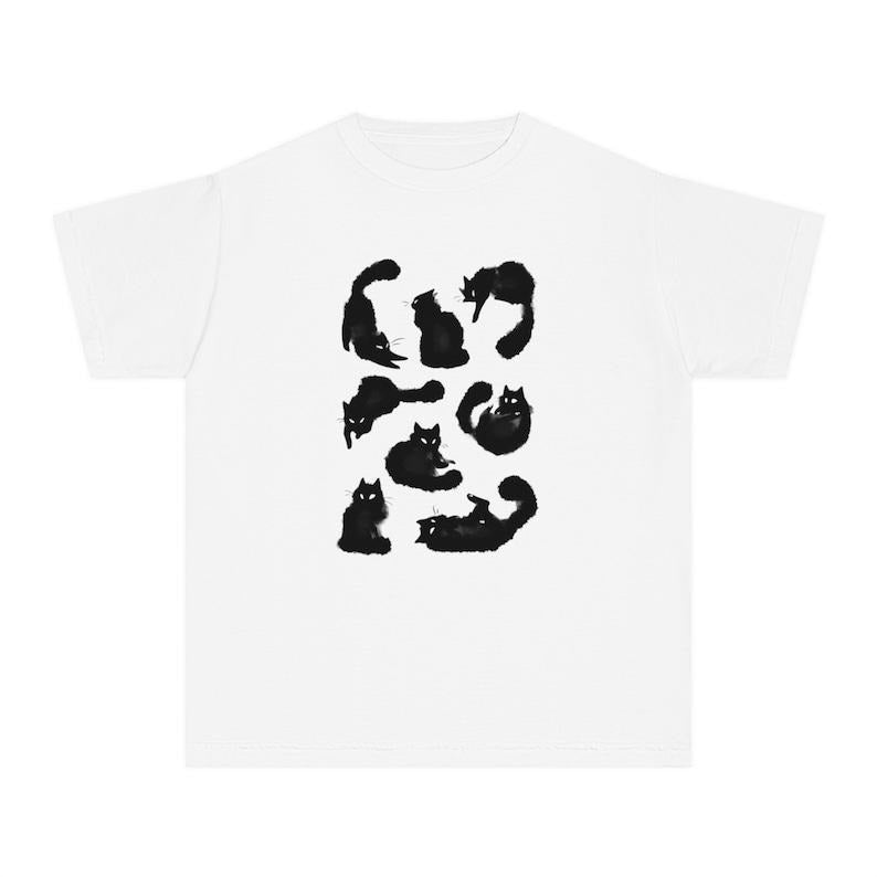 Black Cats Spooky Baby Tee, Halloween Vintage Y2k Top, Goth Punk Baby Tee, Baby Tee Y2k, 90s Retro Graphic Top Hoodie,...