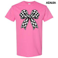 Black Checkered Bow Gildan Short Sleeve T-Shirt 'NLB' Hoodie, Sweatshirt | GrindPrints.com