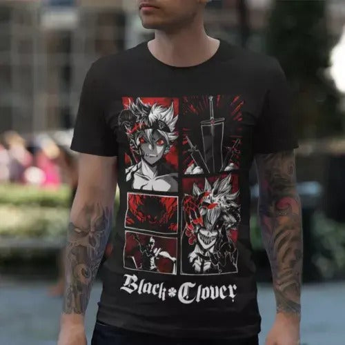 Black Clover Asta Yuno Anime Manga Tshirt Anime Manga Black Shirt All Size Hoodie, Sweatshirt | GrindPrints.com