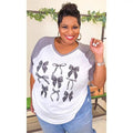 Black Coquette Bows Graphic V-Neck T-Shirts, Hoodie, Sweatshirt | GrindPrints.com