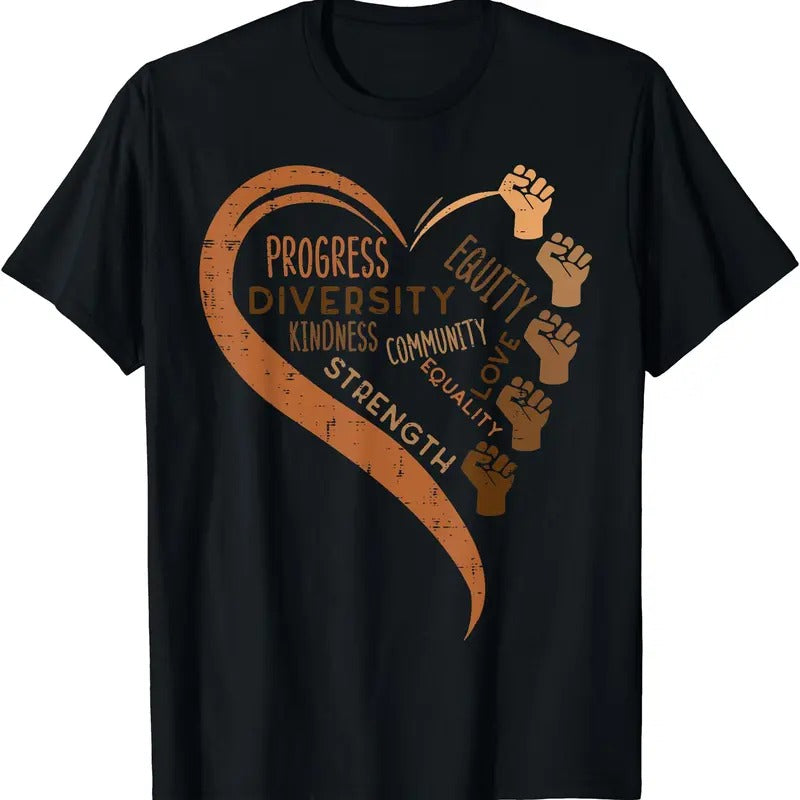 Black History Fists Diversity Equity Melanin African Women T-Shirt Hoodie, Sweatshirt | GrindPrints.com