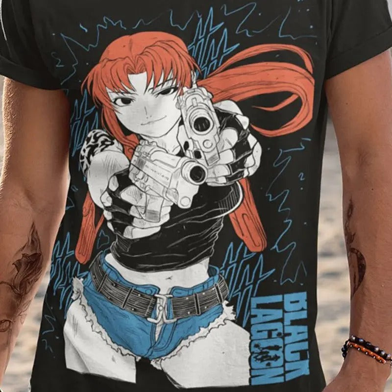 Black Lagoon Revy Unisex Anime T-Shirt Black Lagoon Shirt Revy Shirt G 58 Anime Aesthetic Shirt Cool Anime T-Shirt Anime...
