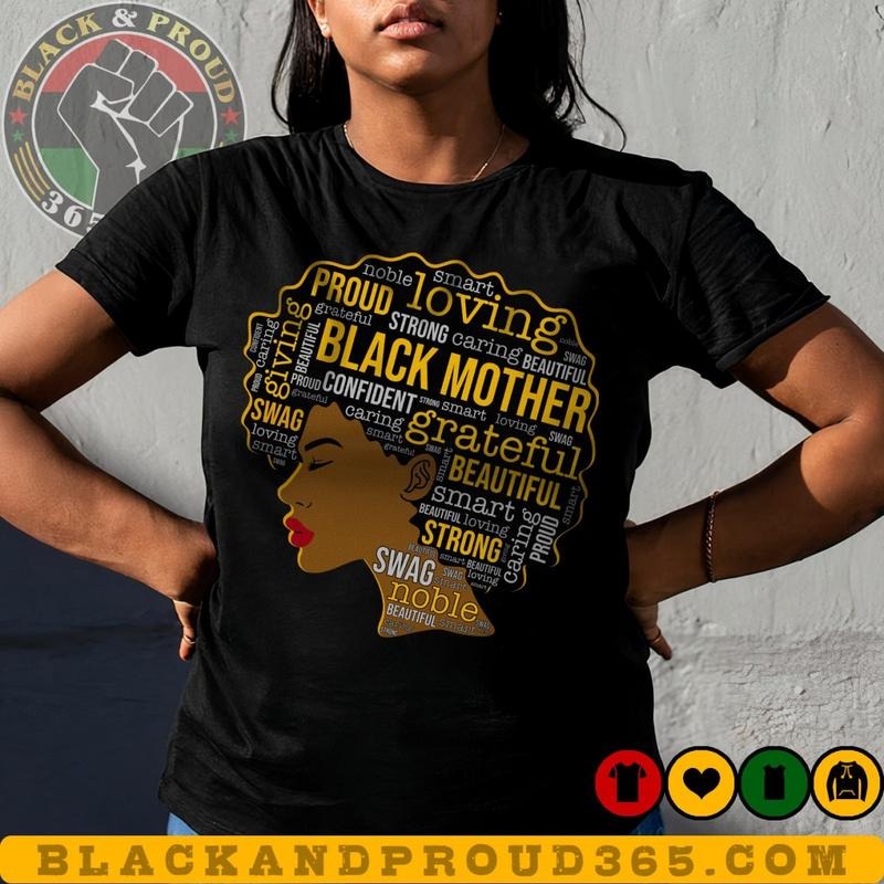 Black Mother Afro Woman Shirt, Black Woman Tee, Loving and Proud Black Mom Afro Shirt, Mom Gift, Mother's Day Gift...