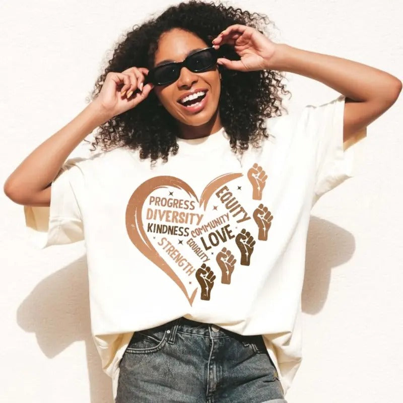 Black Power Fist Sweatshirt, Hoodie, T-Shirt, Black History Month Shirt, Black Pride, Melanin Heart Shirt, African...