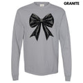 Black Shimmer Bow Long Sleeve Comfort Colors T-Shirt 'NLB' Hoodie, Sweatshirt | GrindPrints.com