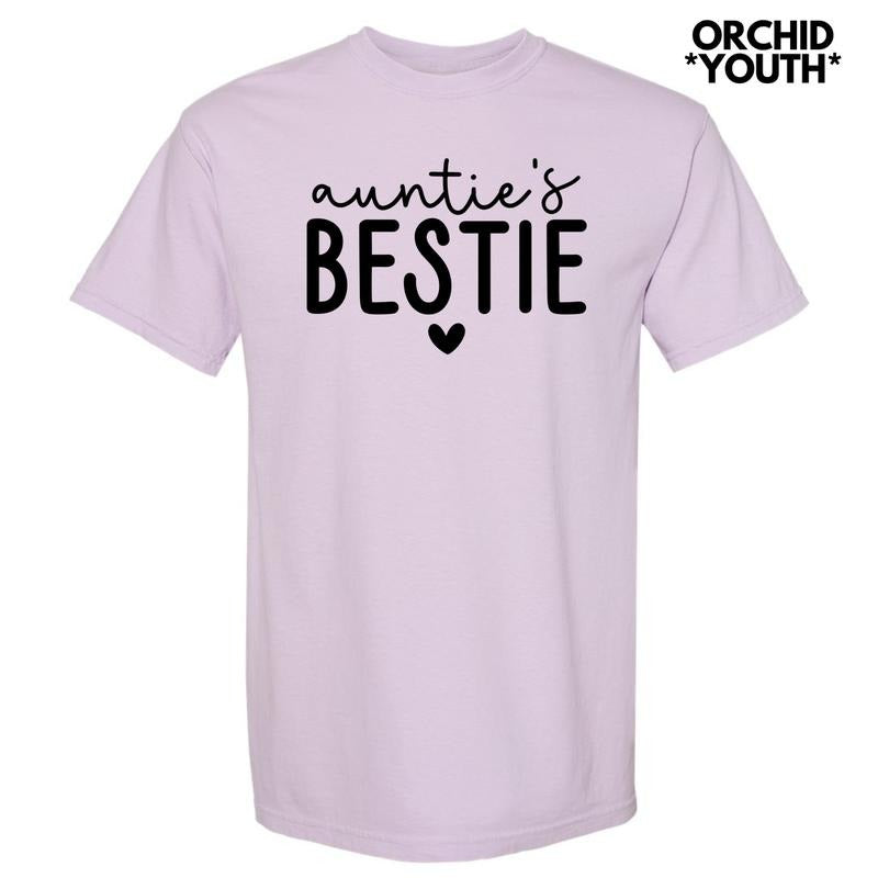 *** Black Simple Auntie's Bestie Comfort Colors T-Shirt (Youth) 'NLB' Hoodie, Sweatshirt | GrindPrints.com
