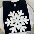 Black Snowflake Sequin Patch Gildan Sweatshirt T-Shirts, Hoodie | GrindPrints.com