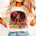 Black Woman Christian T-shirt, Jesus Lover Shirt, Pray Wait Trust Tees, Floral Black Girl T-shirt, Black Girl Magic...