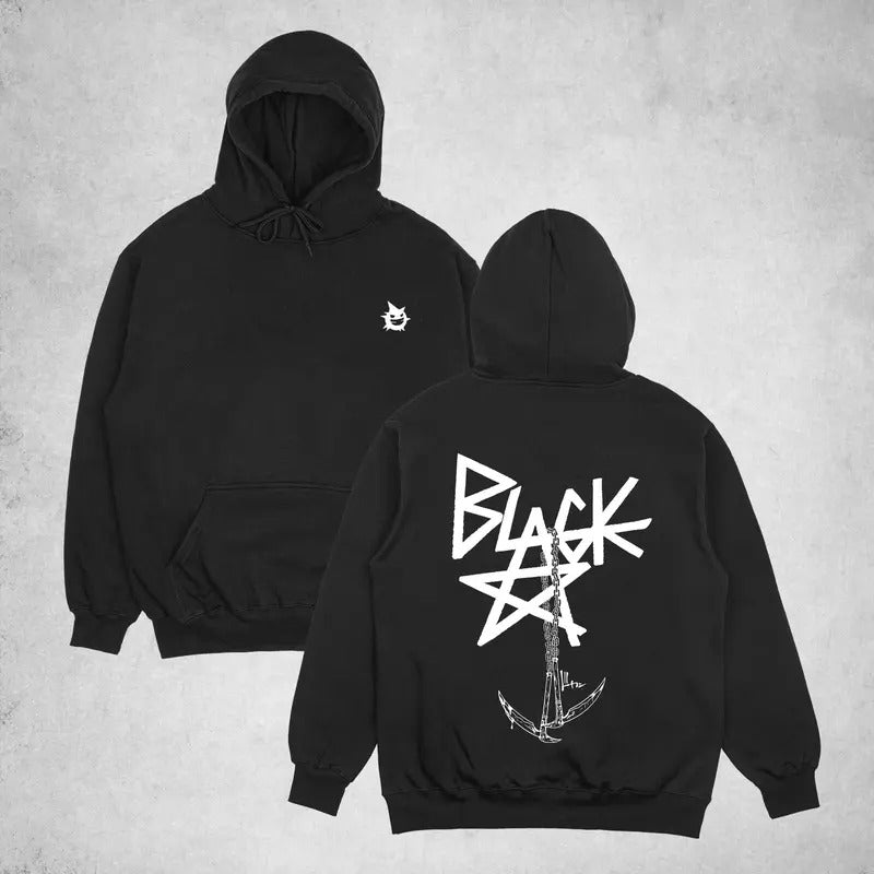 Blackstar X Chain Scythe - Soul Eater Oversize Hoodie T-shirt Hoodies & Sweatshirts | GrindPrints.com