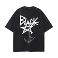 Blackstar X Chain Scythe Soul Eater Washed Heavy Cotton Shirt Anime Oversize Classic Menswear Black White Top T-Shirts, Hoodie, Sweatshirt
