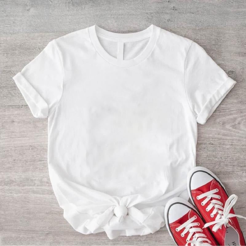 Blank Shirt, Plain Unisex T-Shirt, Unprinted Soft Color Short Sleeve, Cute Crew Neck Tee, Gift For Her, Basic Shirt For...