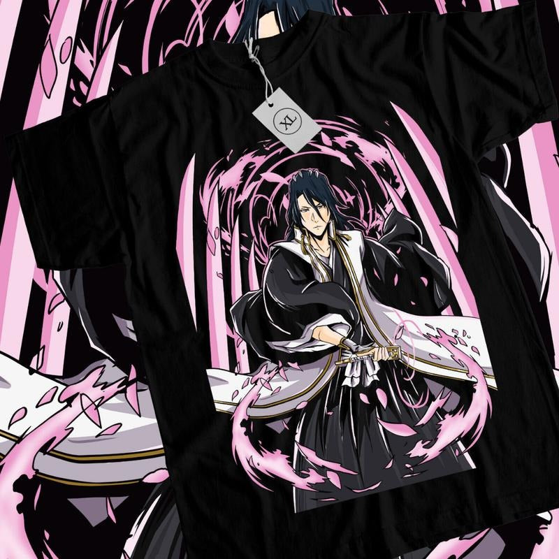 Bleach Anime T-Shirt & Sweatshirt, Byakuya Kuchiki Graphic Tee, Anime Manga Lover Gifts Ball Cotton Hoodie | GrindPrints.com