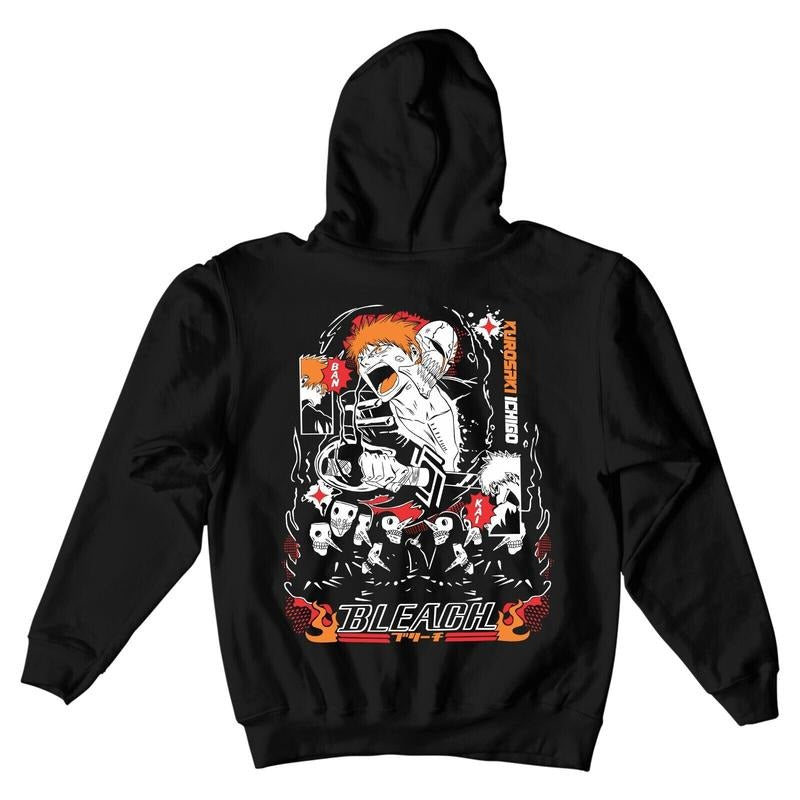 Bleach Hoodie Zaraki Kenpachi Ichigo Bankai Manga Strip Horror Hoodie Tshirt S-4XL Sweatshirt | GrindPrints.com