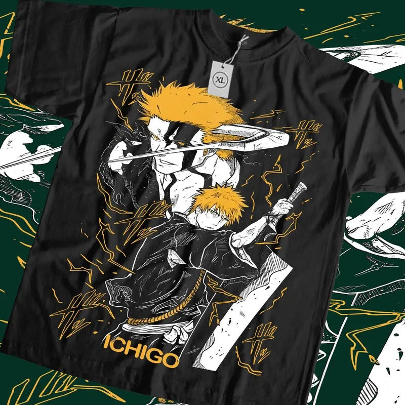 Bleach Ichigo Kurosaki Manga New T-Shirt S-4XL,Anime,Manga,Graphic Tee Tshirt S-4XL Hoodie, Sweatshirt | GrindPrints.com