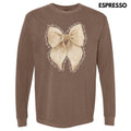 Blessed Beige Bow Long Sleeve Comfort Colors T-Shirt 'NLB' Hoodie, Sweatshirt | GrindPrints.com