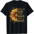 Blessed By God - Loved By Jesus, Sunflower T-Shirt Made in USA Hoodie, Sweatshirt | GrindPrints.com