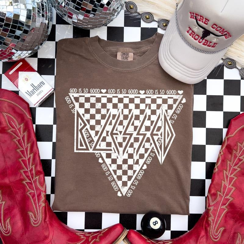Blessed Checkered Triangle DTF Transfers - THIS IS NOT A SHIRT Hoodie, Sweatshirt | GrindPrints.com