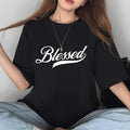 Blessed Jesus T-Shirt Casual Style Crew Neck Short Sleeve T-Shirt Tops Trendy for Unisex Hoodie, Sweatshirt | GrindPrints.com