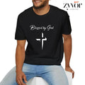 Blessed by God T-Shirt Casual Style Crew Neck Short Sleeve T-Shirt Tops Trendy for Unisex Hoodie, Sweatshirt