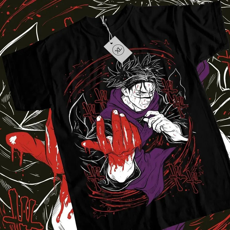 Bloody Choso T-Shir Japanese Manga Jujutsu Kaisen Horror Anime Gift Black Shirt Unisex Full Size Hoodie, Sweatshirt