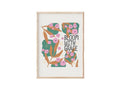 Bloom With Grace Print, Self Love Print, Retro Boho Art, Boho Floral Art Poster, Gifts For Teen Girl Friends Wall Art,...