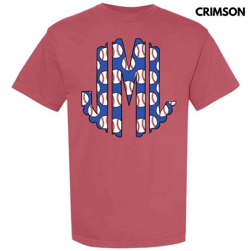 Blue Baseball Monogram Comfort Colors T-Shirt 'NLB' Hoodie, Sweatshirt | GrindPrints.com