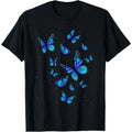 Blue Butterfly Art Garden Beautiful Butterflies T-Shirt Made in USA Hoodie, Sweatshirt | GrindPrints.com