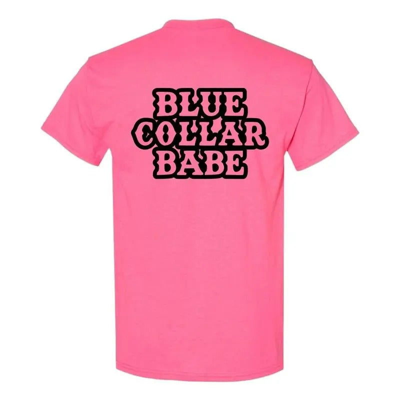 Blue Collar Babe High Vis Shirt Hoodie, Sweatshirt | GrindPrints.com
