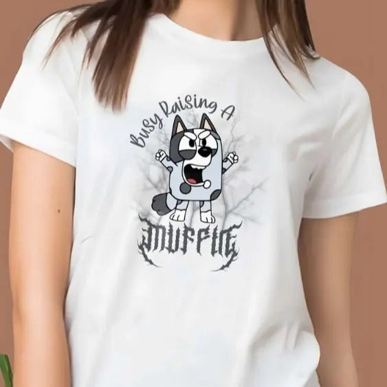 Blue Dog Kids Shirt, Busy Raising A Blue Dog Tee, Personalized Great Mama Tshirt, Blue Dog Muffin Tee, Mother's Day Gift,...