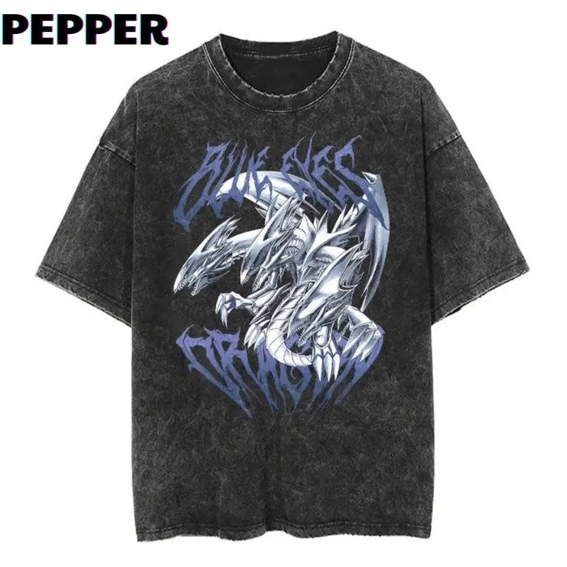 Blue-Eyes Dragon Vintage Tee Menswear Top Underwear Tshirt Hoodie, Sweatshirt | GrindPrints.com