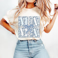 Blue Floral Chinoiserie Mama Coquette T-Shirt, Checkered Mama T-Shirt, Mama T-Shirt, Mama Varsity T-Shirt, Mothers Day...