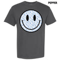 Blue Floral Happy Face Comfort Colors T-Shirt 'NLB' Hoodie, Sweatshirt | GrindPrints.com