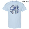 Blue Floral Monogram Gildan Short Sleeve T-Shirt 'NLB' Hoodie, Sweatshirt | GrindPrints.com