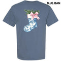 Blue Floral Stocking Comfort Colors T-Shirt 'NLB' Hoodie, Sweatshirt | GrindPrints.com
