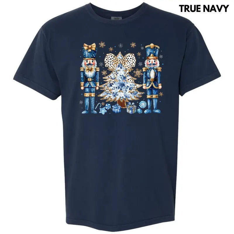 Blue Nutcracker Holiday Comfort Colors T-Shirt 'NLB' Hoodie, Sweatshirt | GrindPrints.com