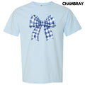 Blue Plaid Big Bow Comfort Colors T-Shirt 'NLB' Hoodie, Sweatshirt | GrindPrints.com