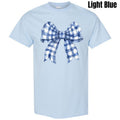 Blue Plaid Big Bow Gildan Short Sleeve T-Shirt 'NLB' Hoodie, Sweatshirt | GrindPrints.com