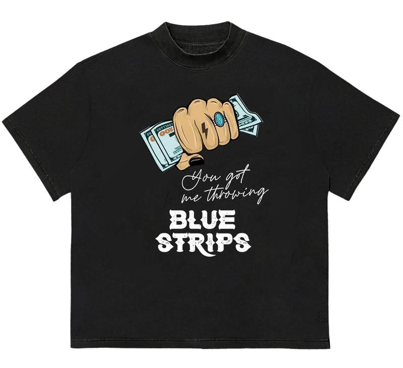 Blue Strips Jess.sieesie Murur.muph Gildan T-Shirt Trendy Game Day Gift Hoodie, Sweatshirt | GrindPrints.com