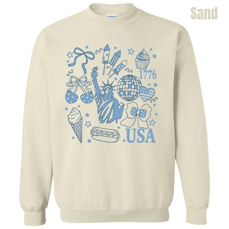 Blue USA Collage Sweatshirt 'NLB' T-Shirts, Hoodie | GrindPrints.com