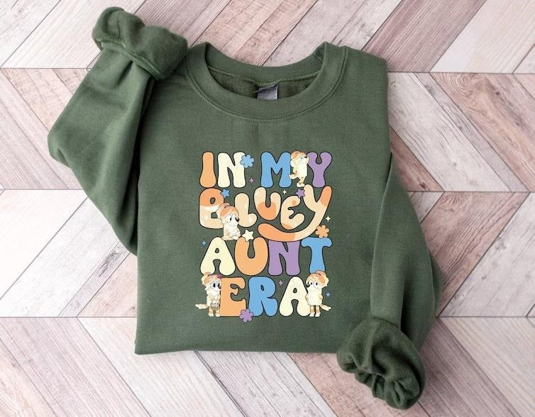 Bluey Aunt Era Shirt, Bluey Family Shirt, Bluey  sweater Hoodie, Sweatshirt | GrindPrints.com