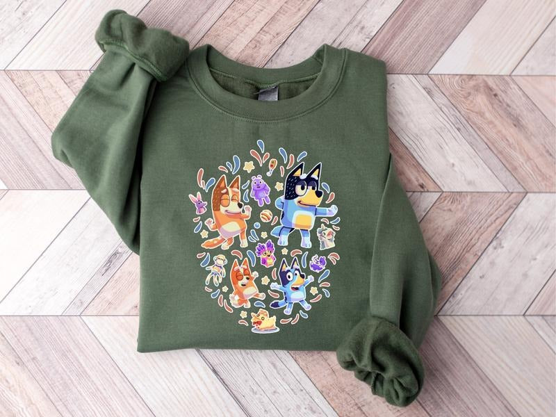 Bluey Family Shirt Bluey Cartoon Shirt Bluey Party Shirt Bluey Heeler T-Shirts, Hoodie, Sweatshirt