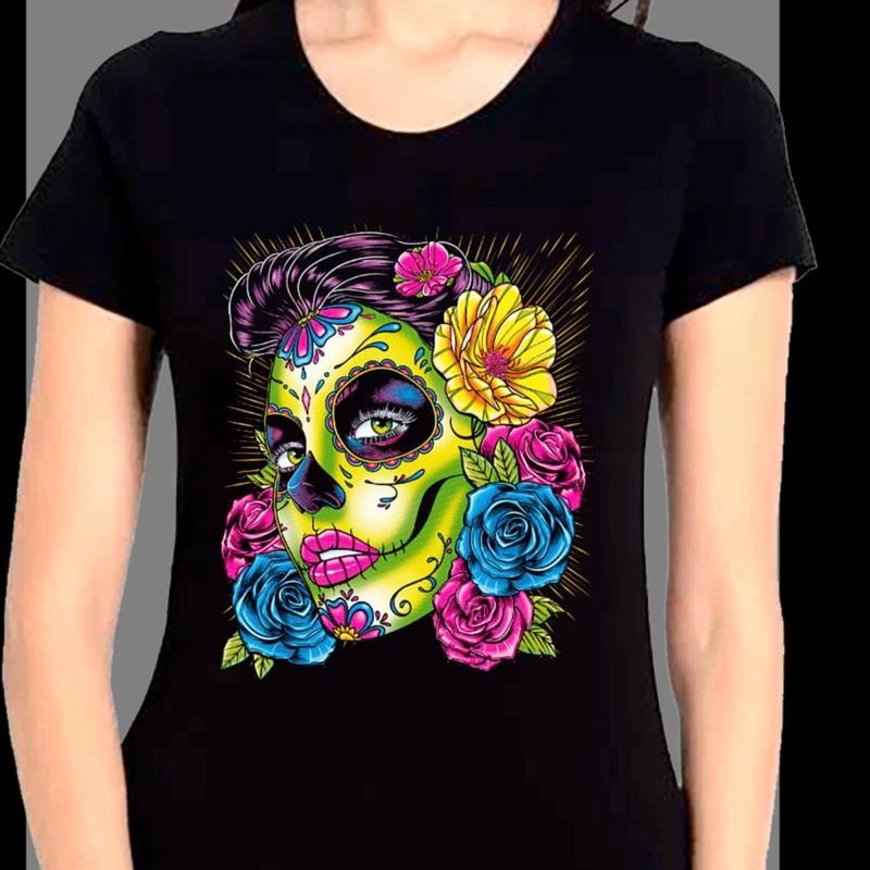 Blusa para mujer de catrina Cotton Casual T-Shirts, Hoodie, Sweatshirt | GrindPrints.com